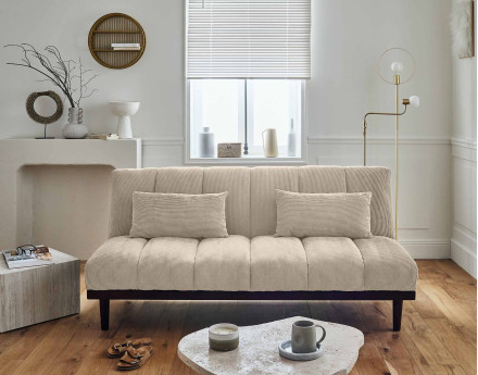 Canapé convertible clic-clac 2 places en velours côtelé Samarra