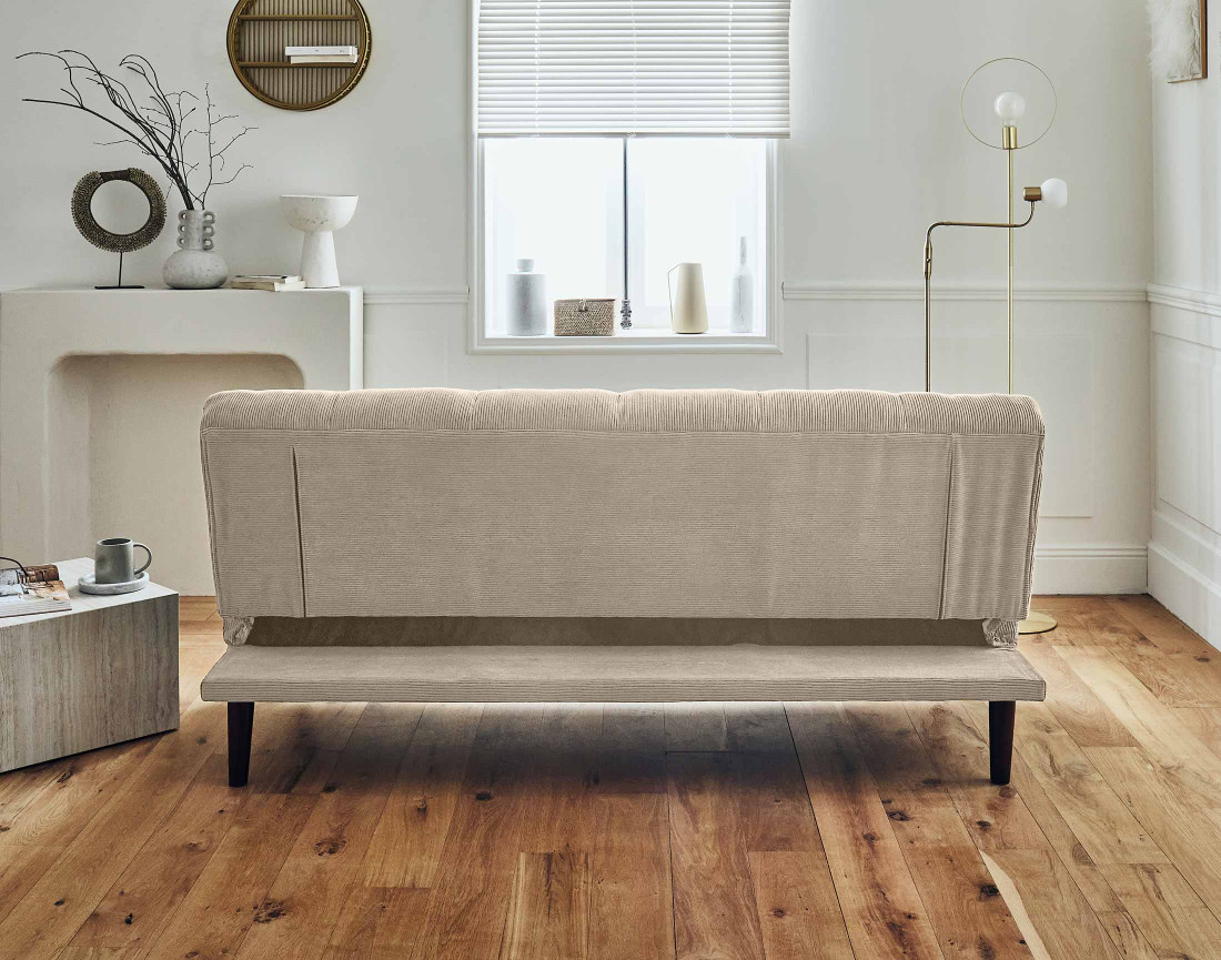 Canapé convertible clic-clac 2 places en velours côtelé Samarra