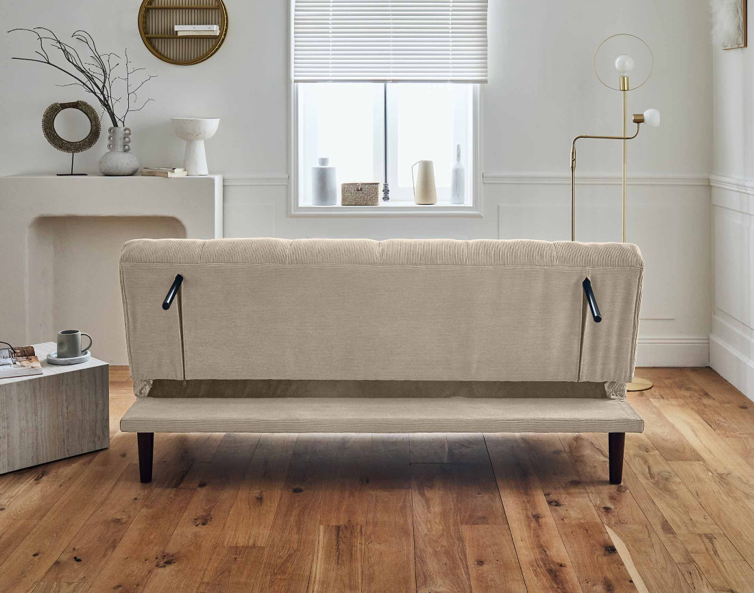 Canapé convertible clic-clac 2 places en velours côtelé Samarra