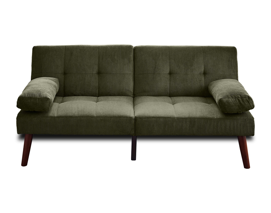 Canapé convertible clic-clac 2 places en velours côtelé Philae