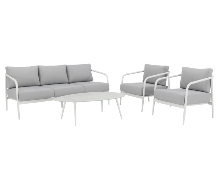 Salon bas de jardin 5 places en aluminium Canberra