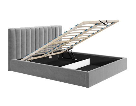 Lit coffre 180x200 cm sommier inclus en velours Rosario