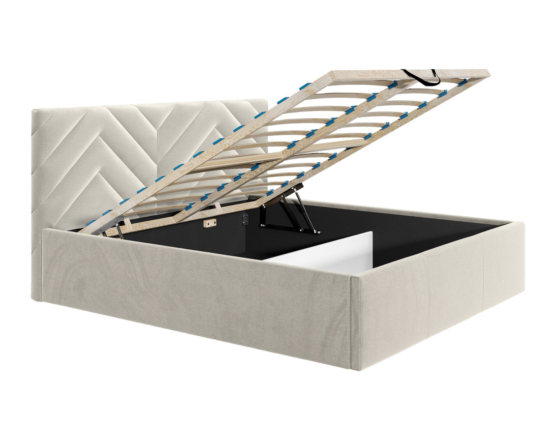 Lit coffre 180x200 cm sommier inclus en velours Santiago