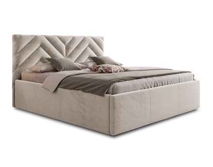 Lit coffre 180x200 cm sommier inclus en velours Santiago