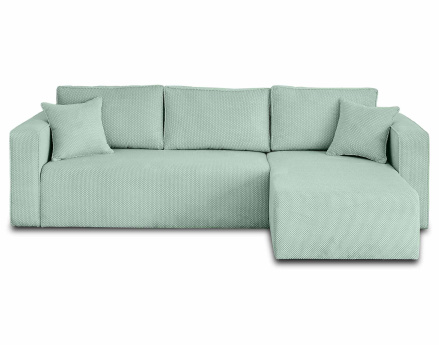 Canapé d'angle réversible 4 places convertible avec coffre en velours texturé Topaze