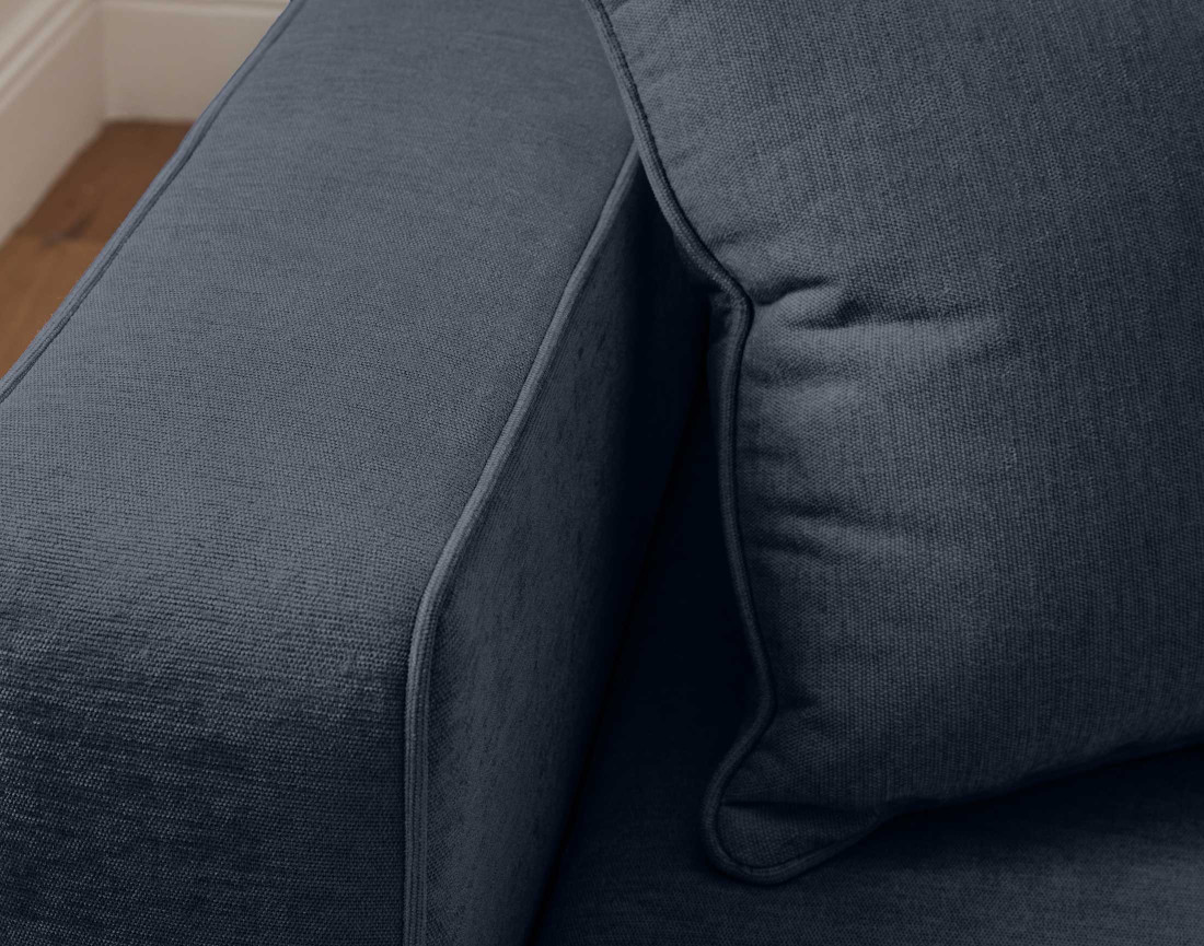 Canapé d'angle réversible 4 places convertible avec coffre en tissu Topaze