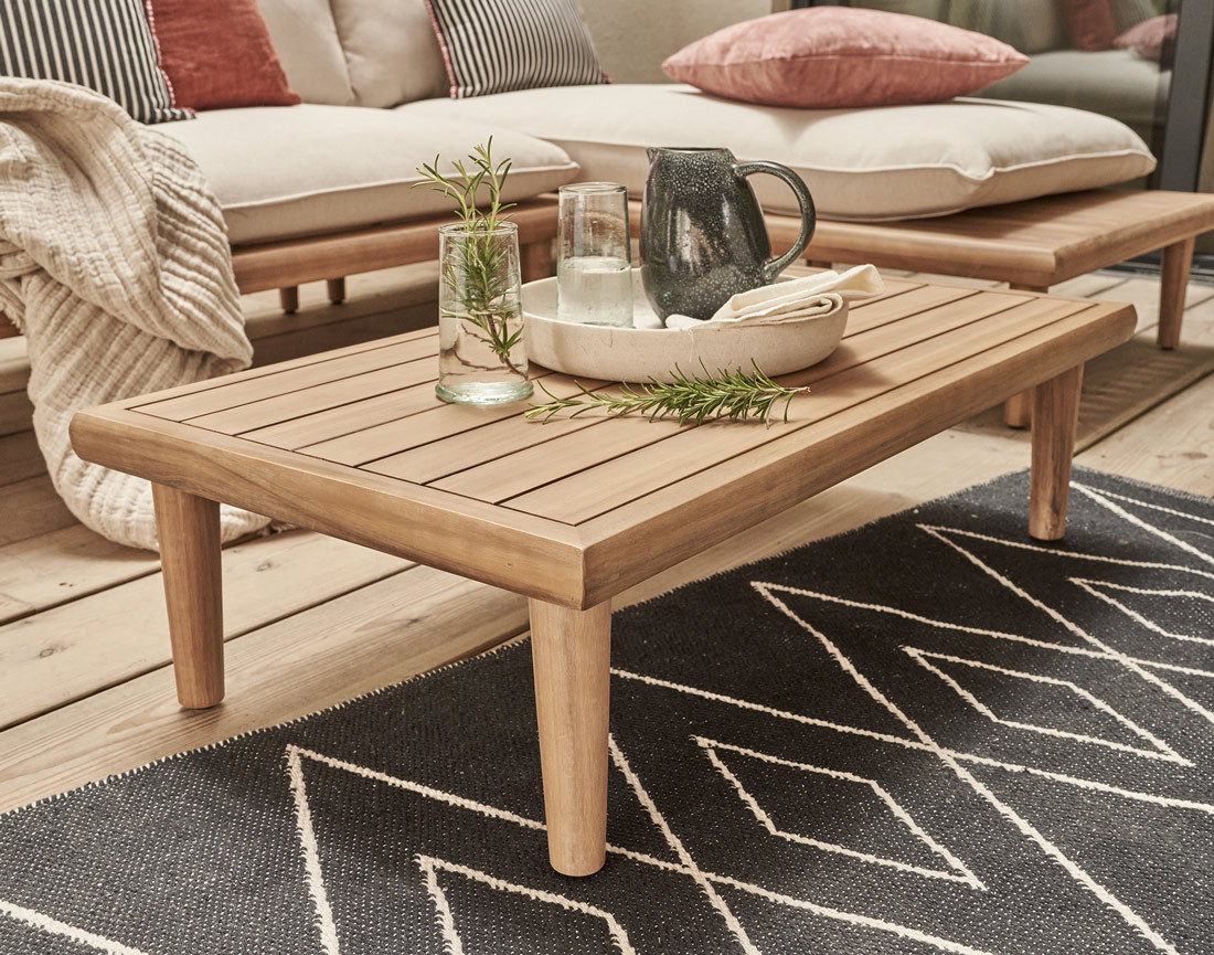 Salon bas de jardin 4 places + table en bois d'acacia FSC® 100% Papeete