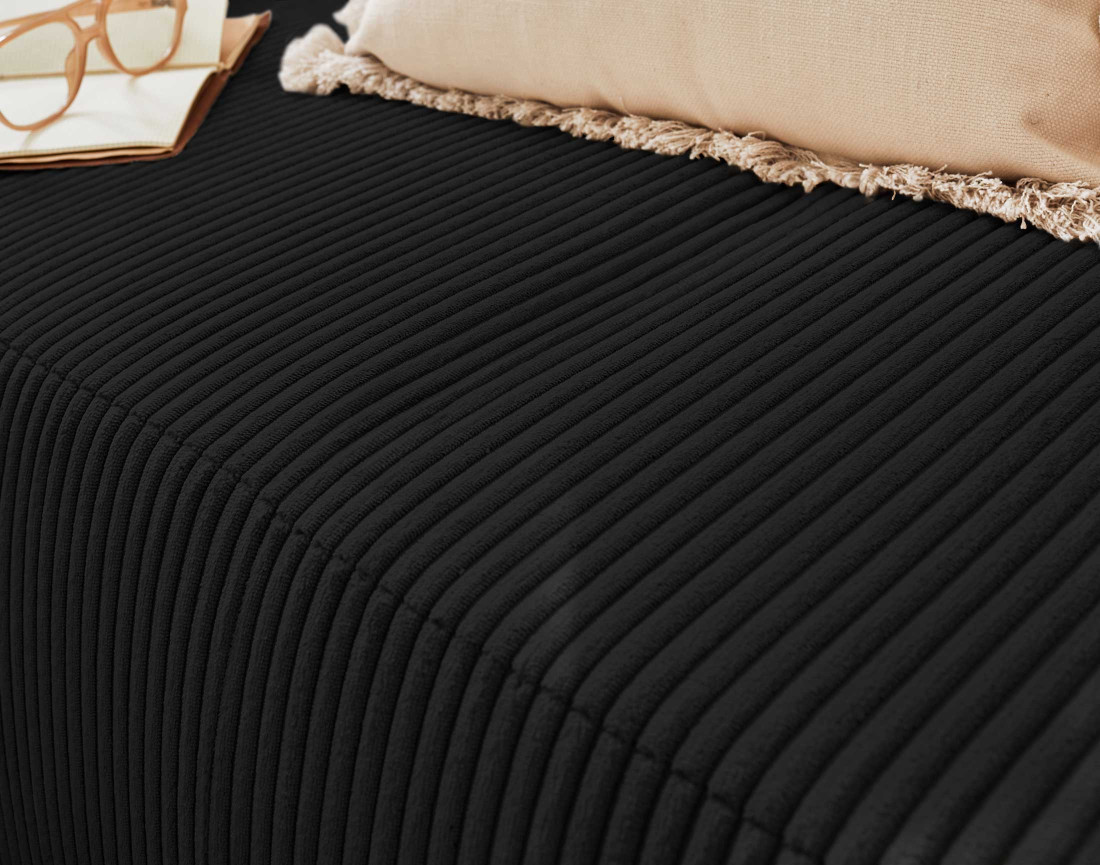 Canapé 3 places convertible avec coffre en velours côtelé Loutro