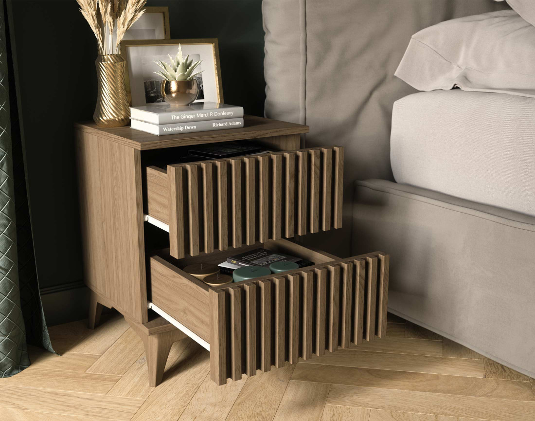 Table de chevet 40 cm en bois Portmore