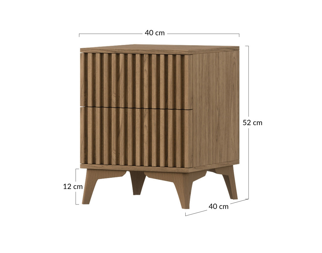 Table de chevet 40 cm en bois Portmore