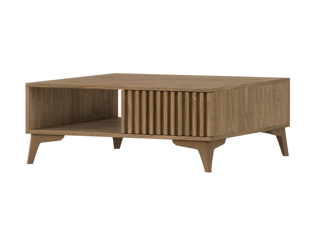 Table basse en bois 1 tiroir et 1 niche 80 cm Portmore