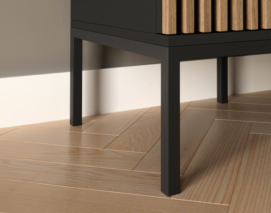 Table de chevet 40 cm bois et noir Savanna