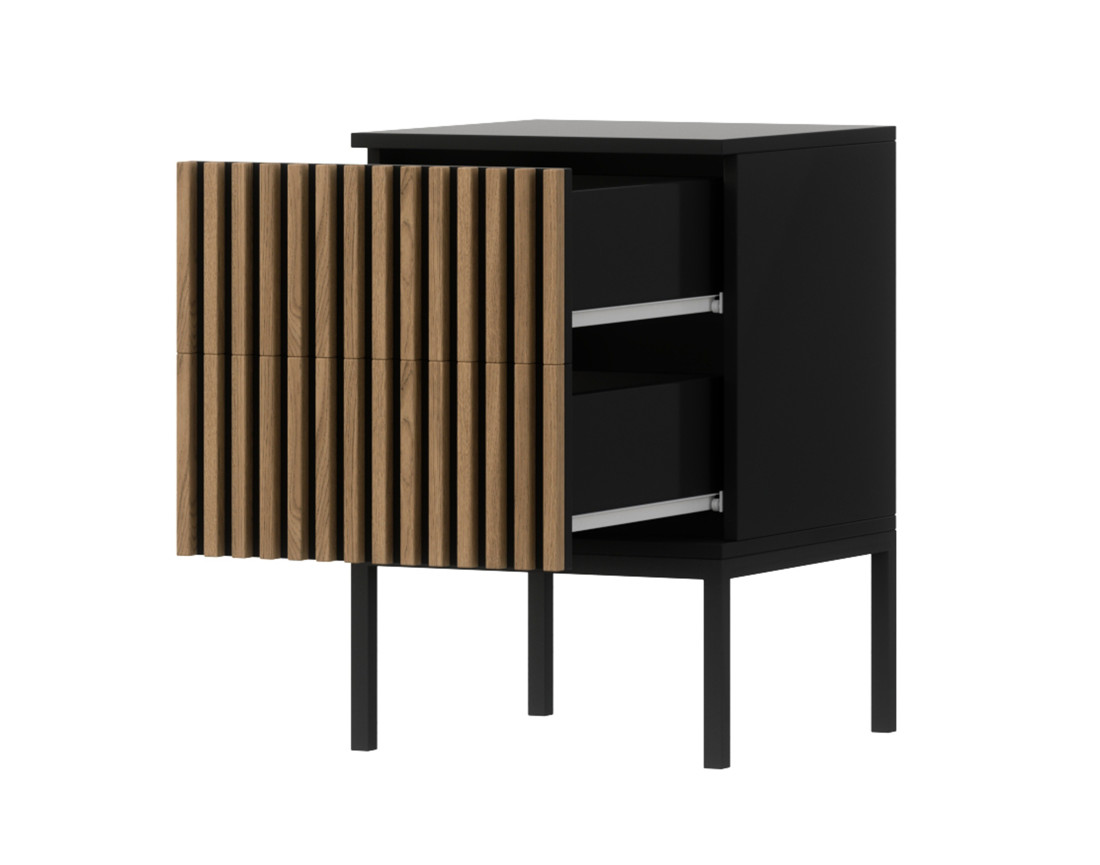 Table de chevet 40 cm bois et noir Savanna