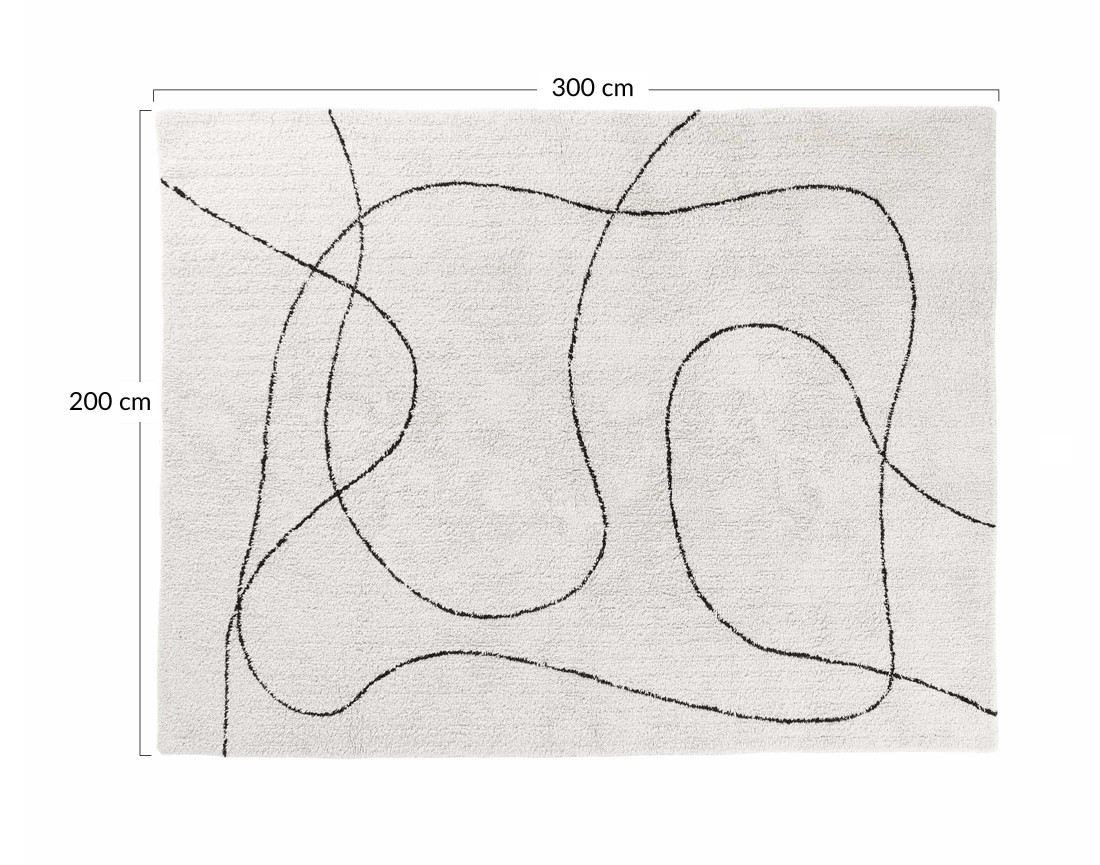 Tapis blanc et noir 200x300 cm Guimar
