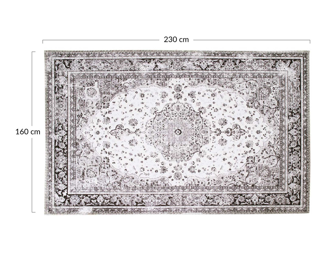 Tapis noir et blanc 160x230 cm Galdar
