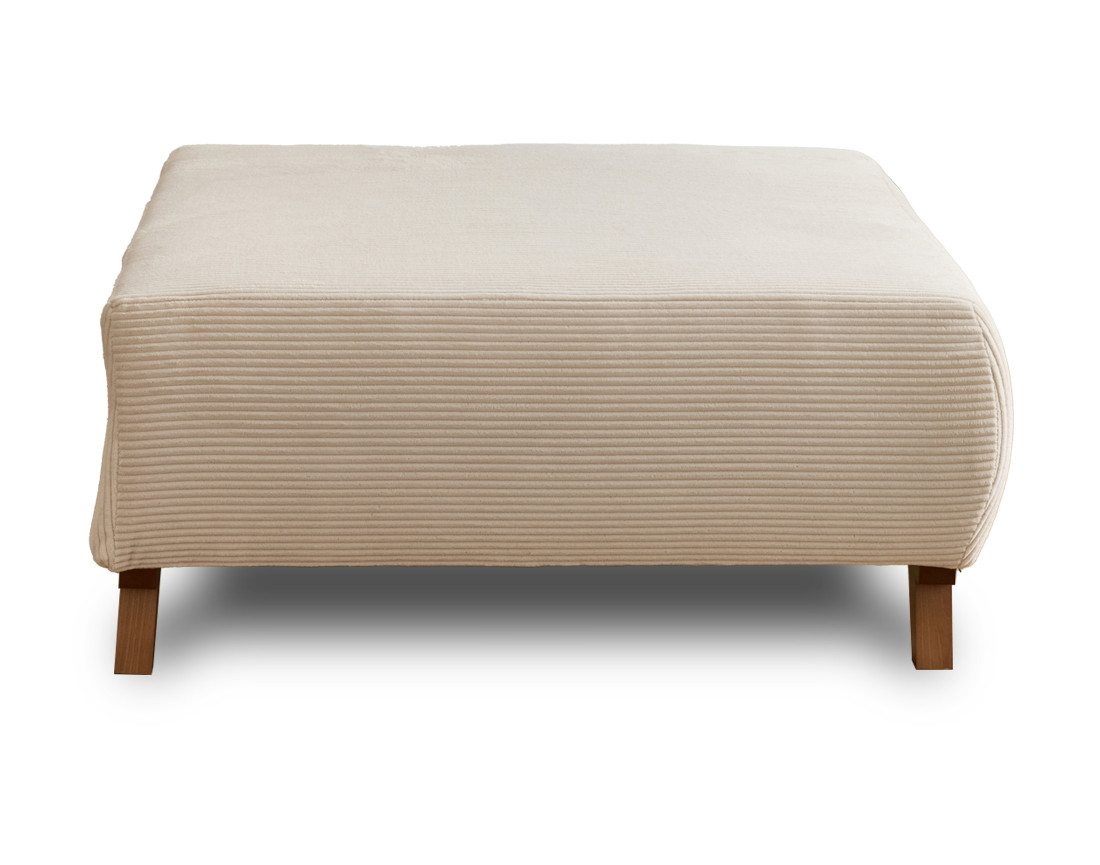 Pouf 95 cm en velours côtelé Cristal