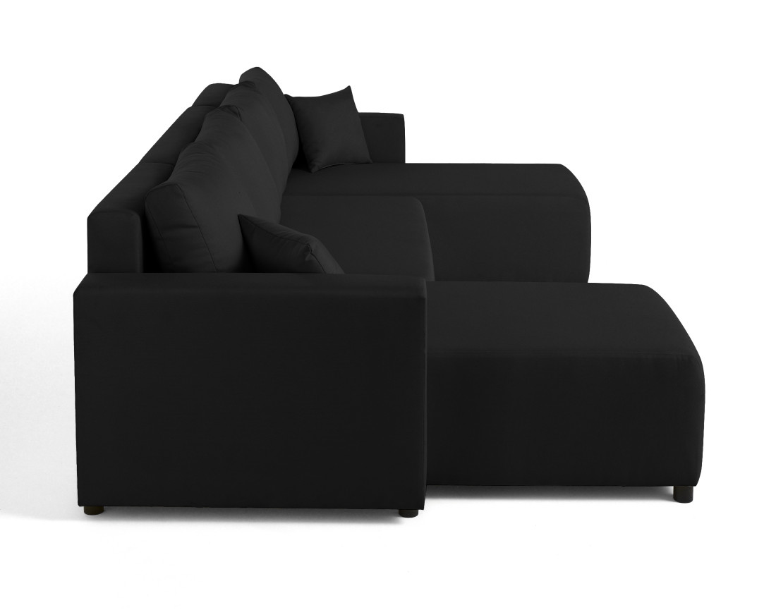 Canapé panoramique 7 places convertible avec coffre en tissu Regala