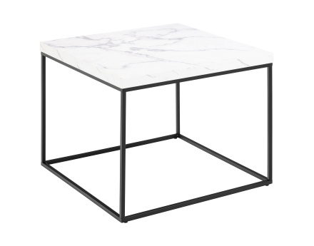Table basse effet marbre blanc 60 cm Alamosa