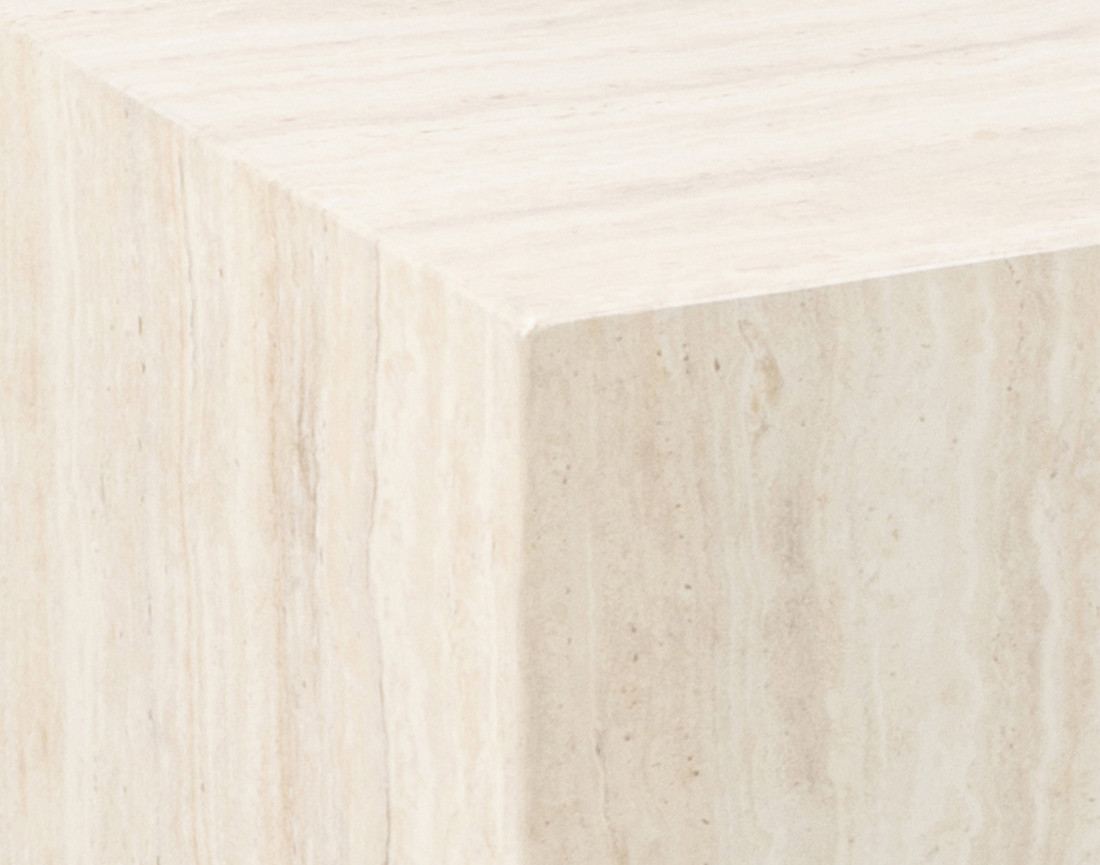 Lot de deux tables basses effet travertin 58 et 50 cm Pueblo