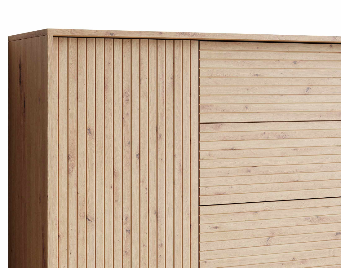 Buffet bois 3 tiroirs et 2 portes 180cm Diego