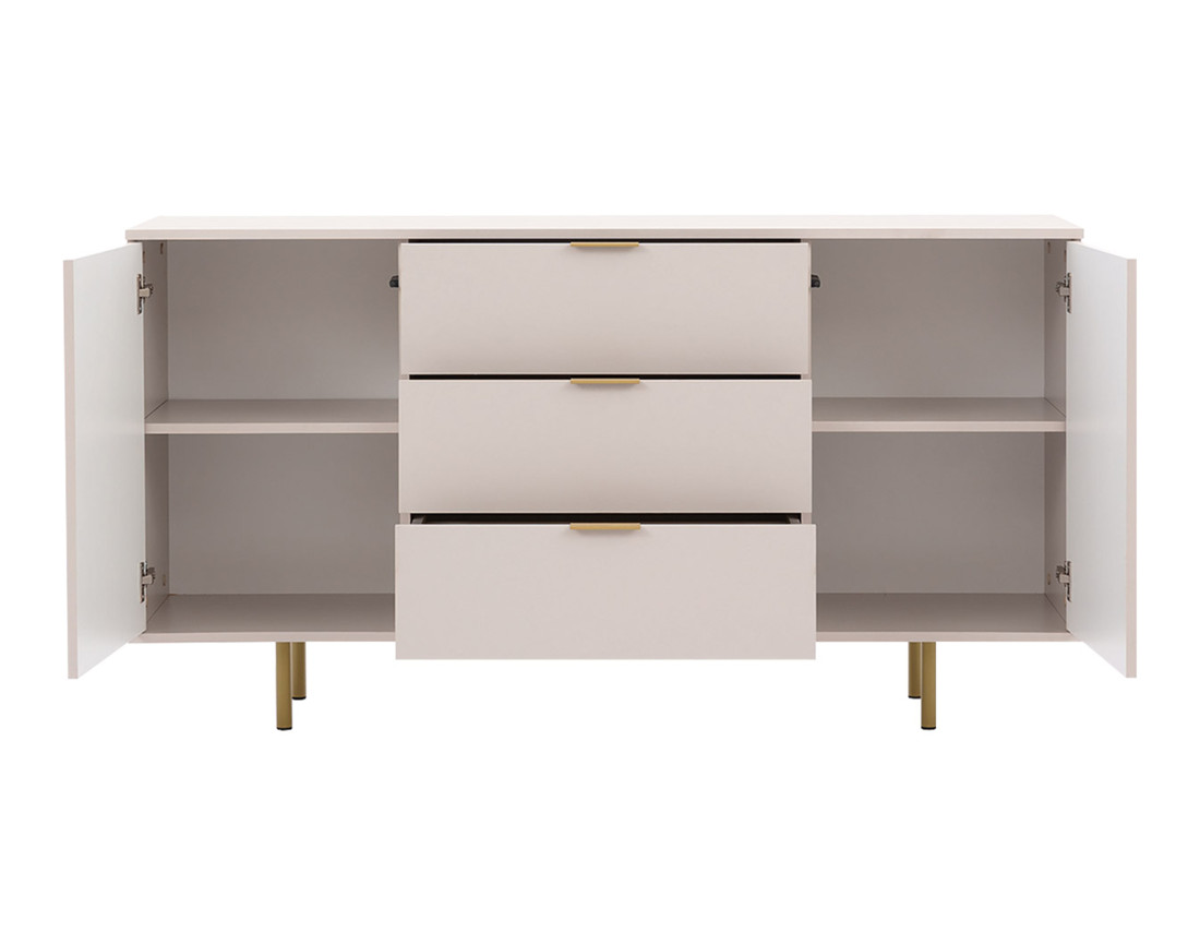 Buffet beige 3 tiroirs et 2 portes 150cm Monica