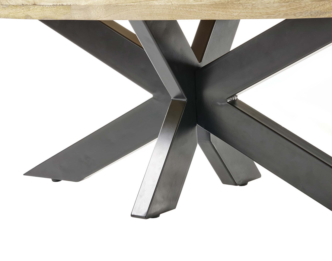 Table basse bois et noir 120cm Manzanilla