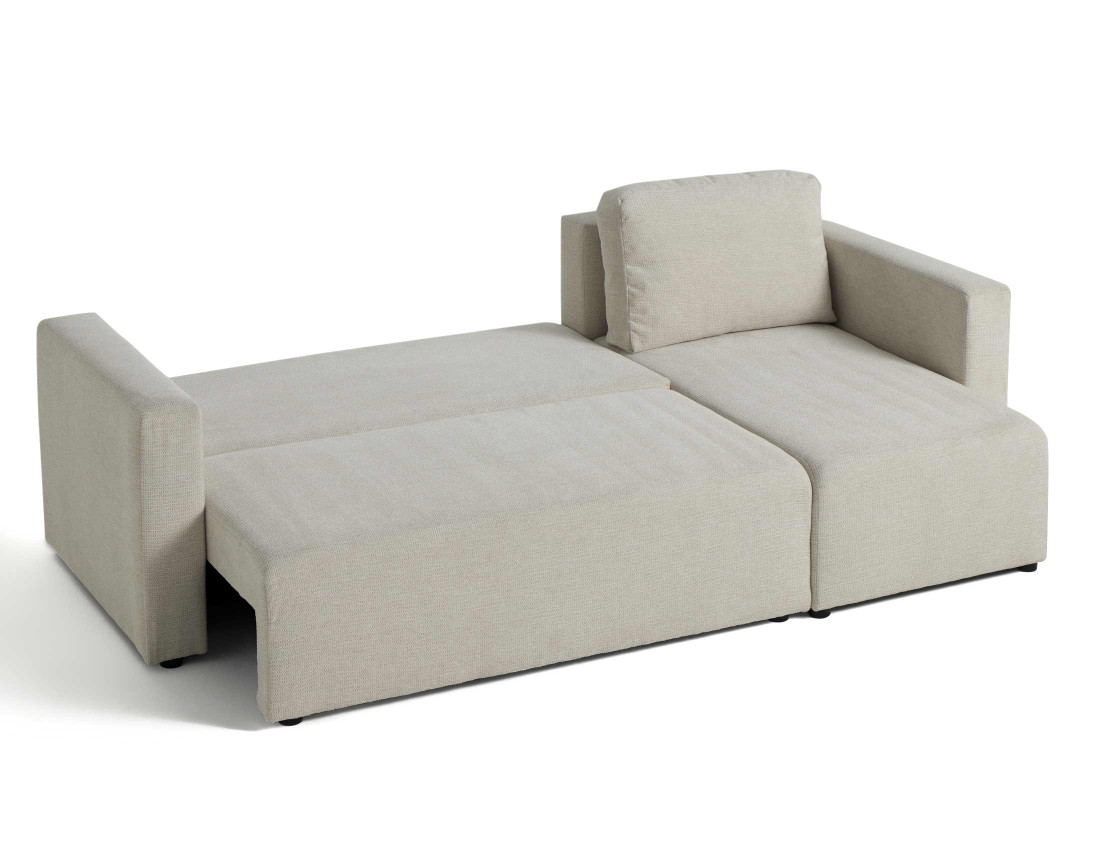 Canapé d'angle réversible 4 places convertible avec coffre en tissu texturé Canopy