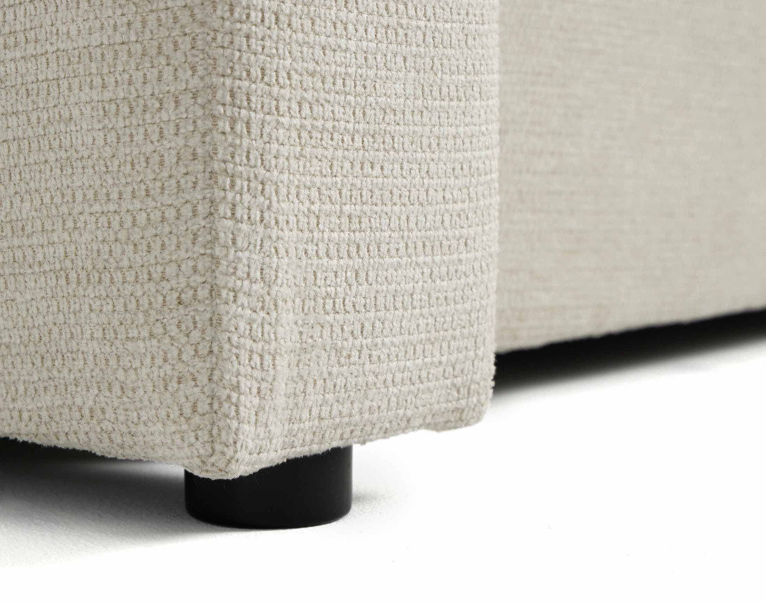 Canapé d'angle réversible 4 places convertible avec coffre en tissu texturé Canopy