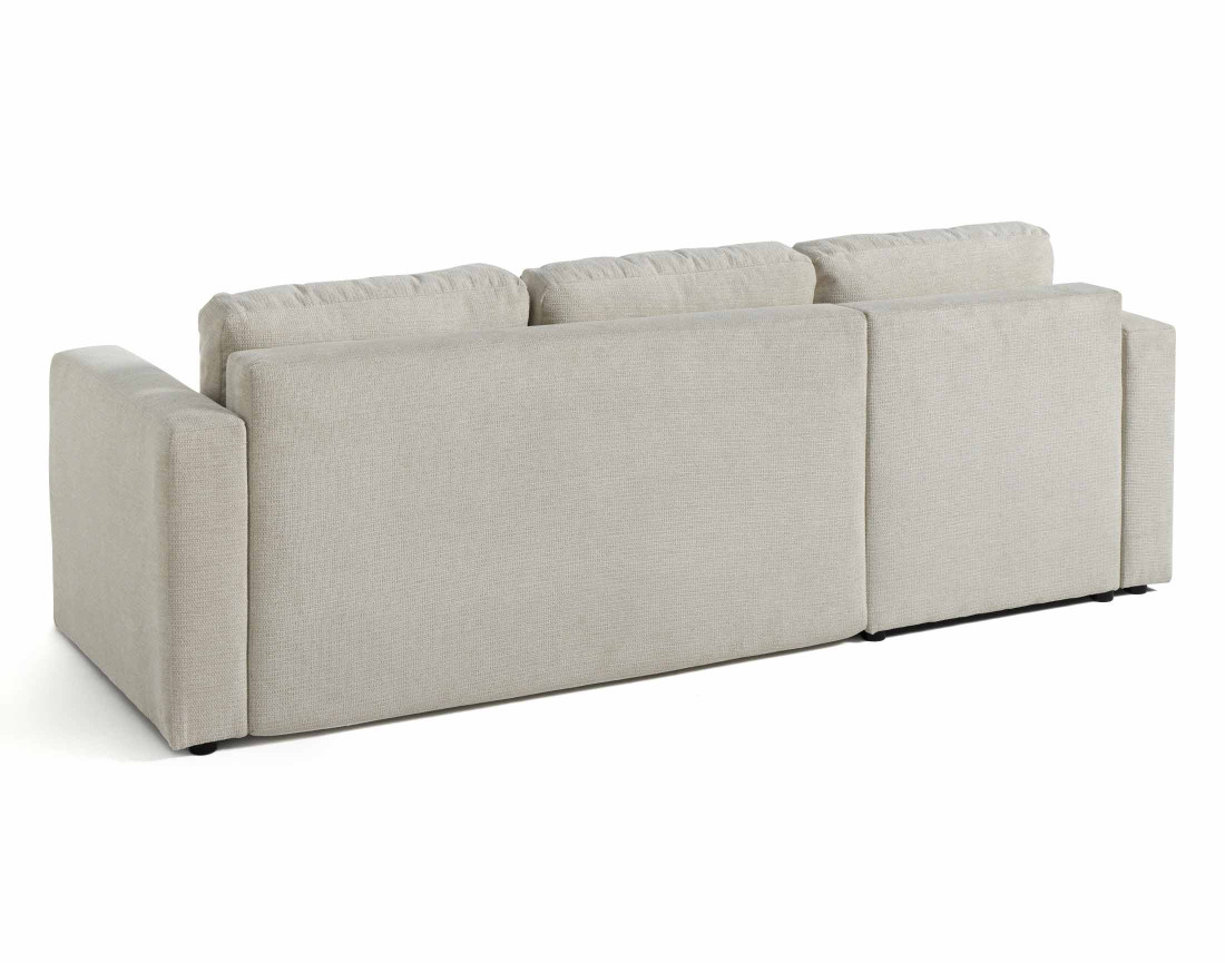 Canapé d'angle réversible 4 places convertible avec coffre en tissu texturé Canopy