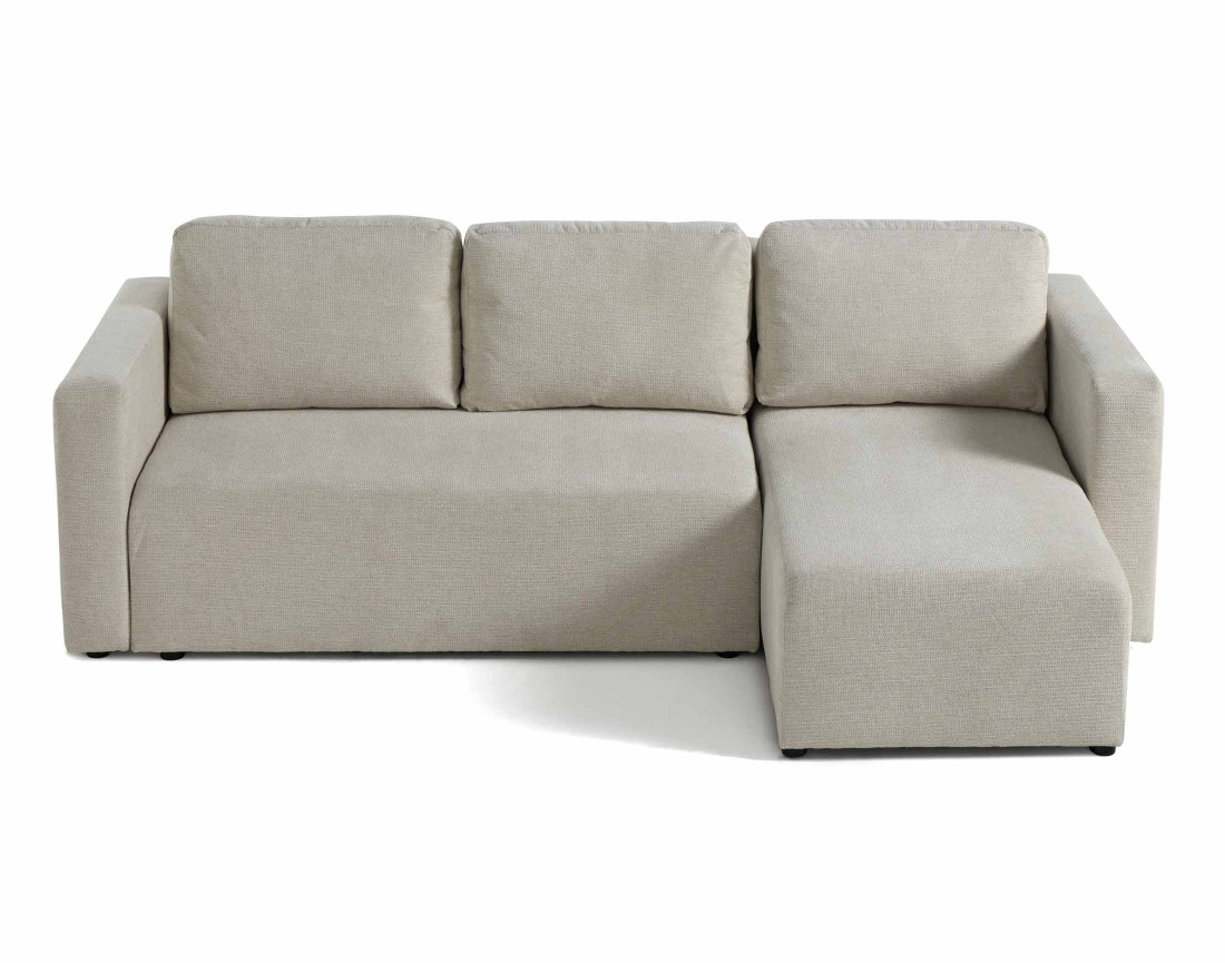 Canapé d'angle réversible 4 places convertible avec coffre en tissu texturé Canopy