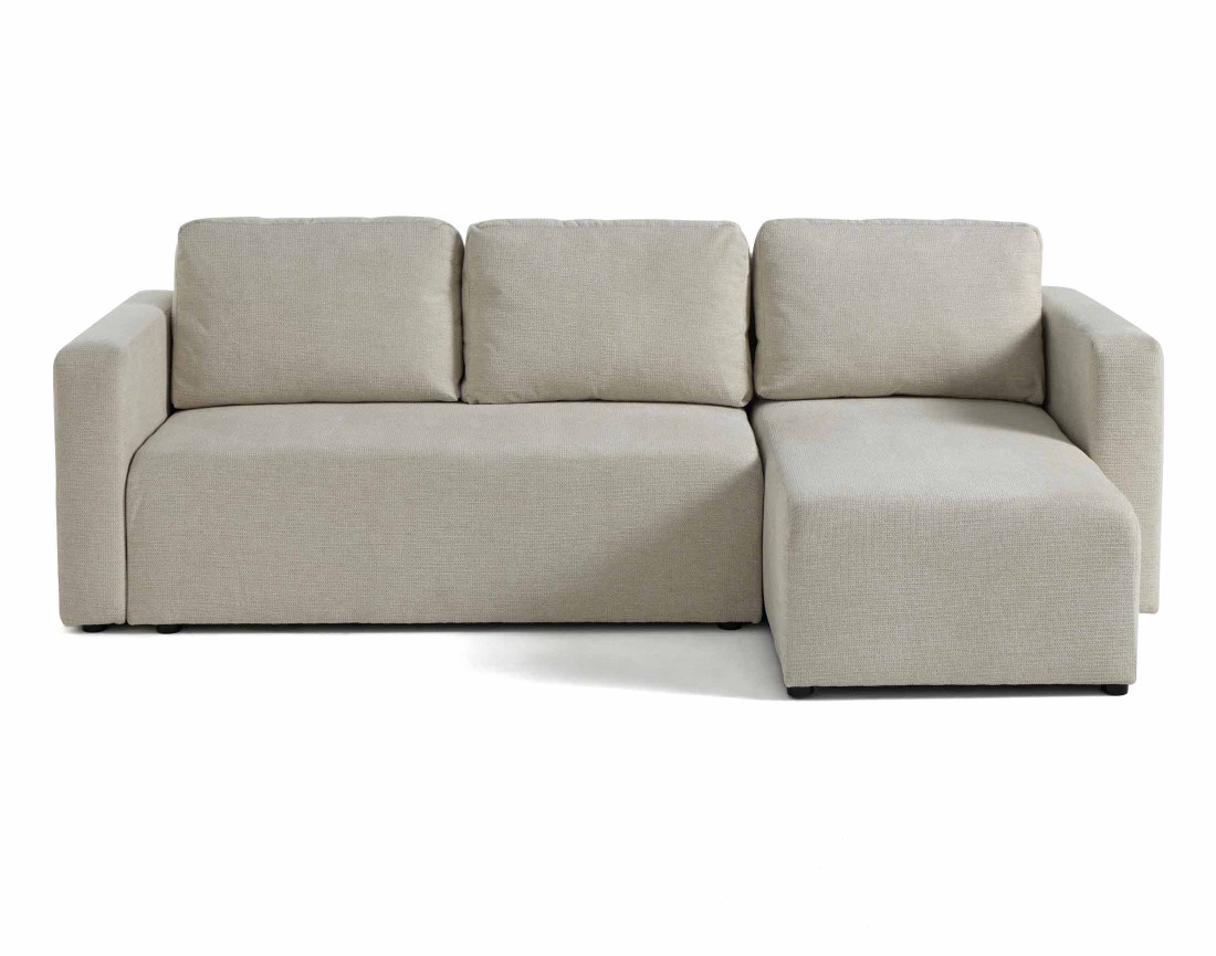 Canapé d'angle réversible 4 places convertible avec coffre en tissu texturé Canopy