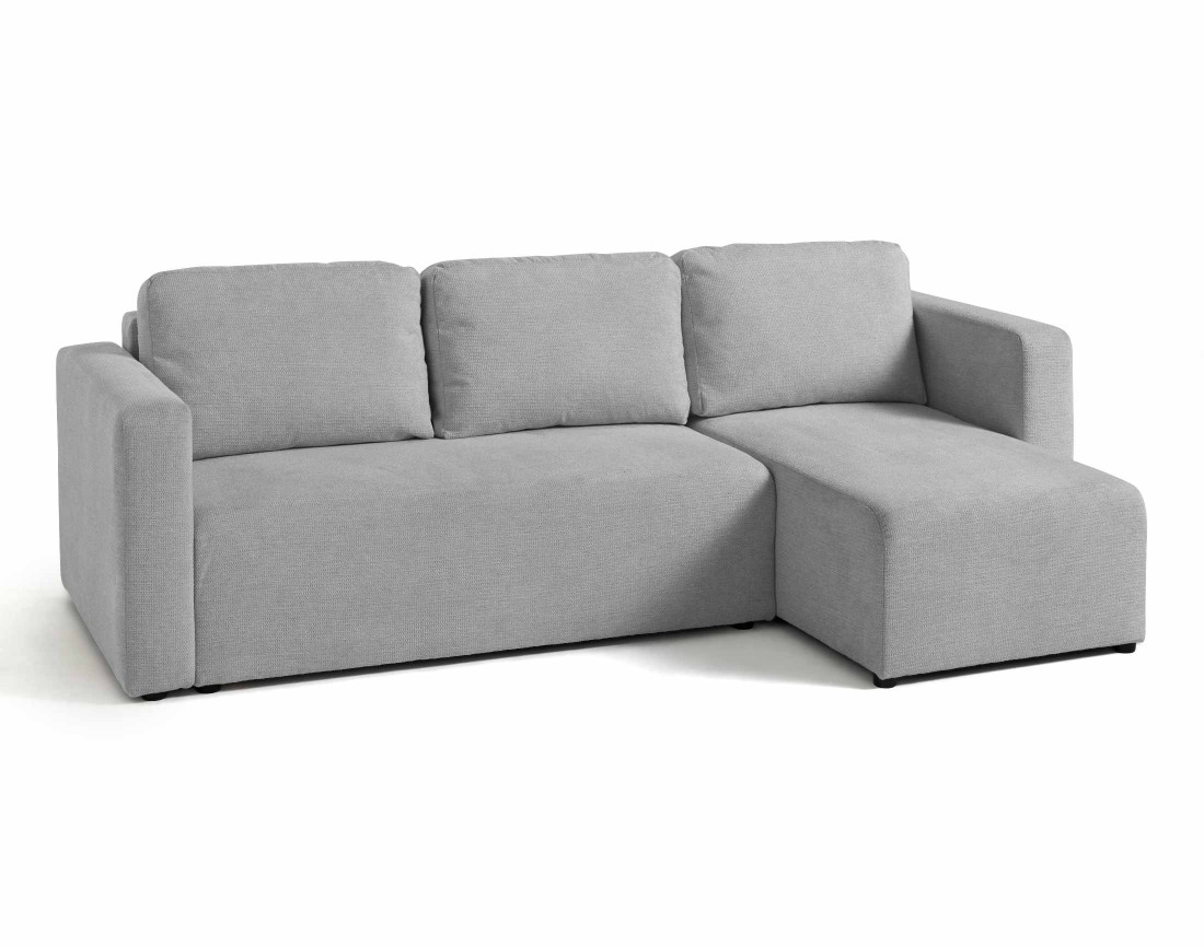 Canapé d'angle réversible 4 places convertible avec coffre en tissu texturé Canopy