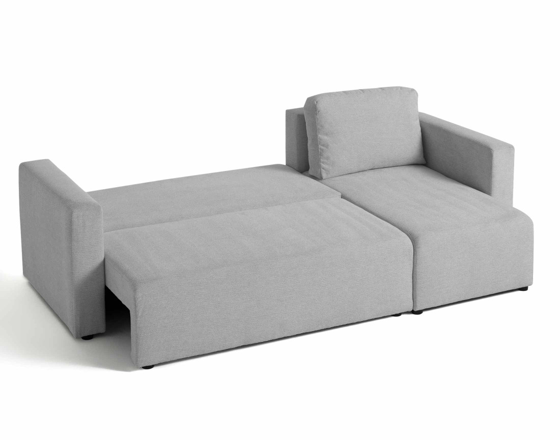 Canapé d'angle réversible 4 places convertible avec coffre en tissu texturé Canopy