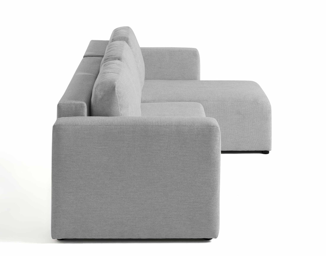 Canapé d'angle réversible 4 places convertible avec coffre en tissu texturé Canopy