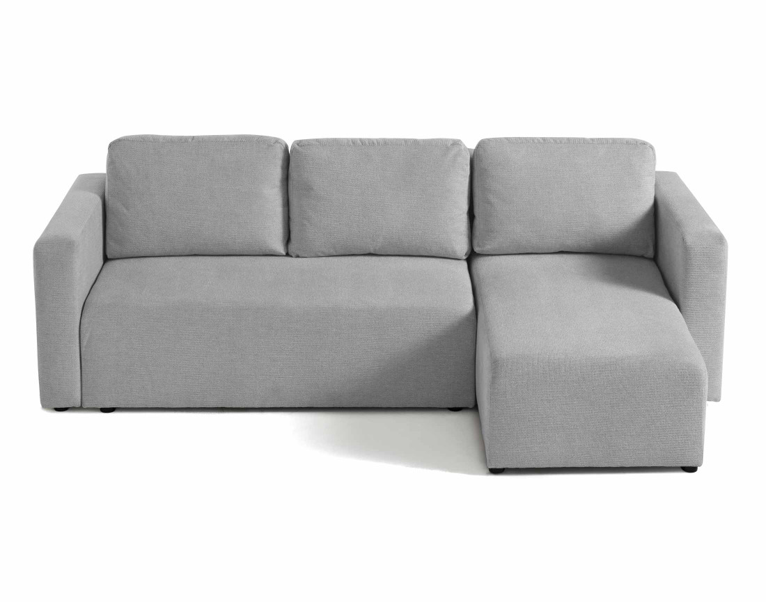 Canapé d'angle réversible 4 places convertible avec coffre en tissu texturé Canopy