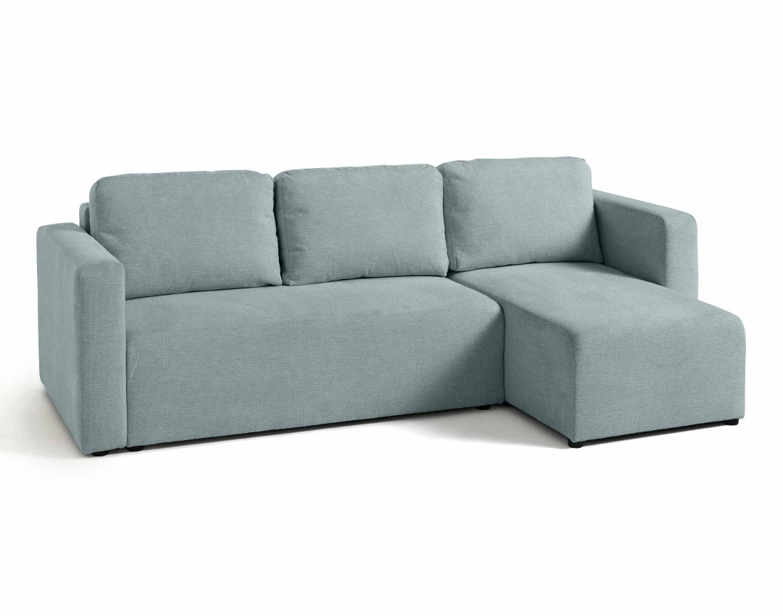 Canapé d'angle réversible 4 places convertible avec coffre en tissu texturé Canopy