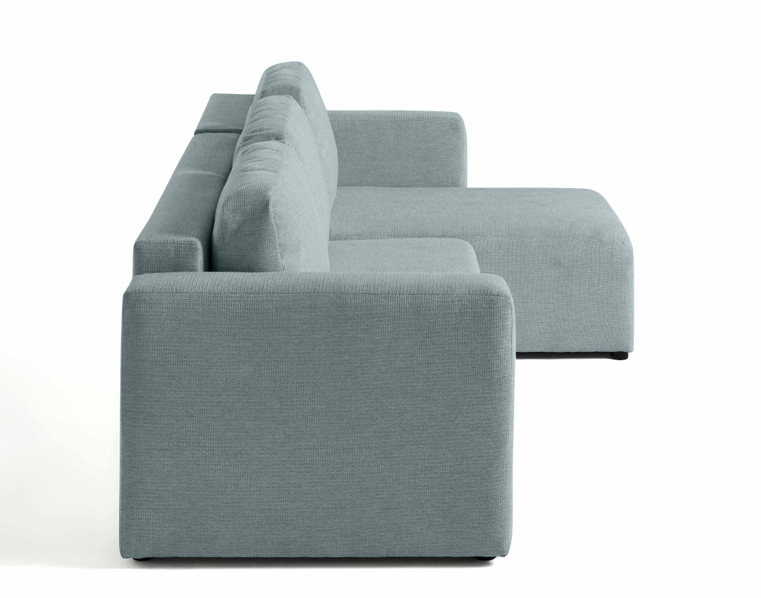 Canapé d'angle réversible 4 places convertible avec coffre en tissu texturé Canopy