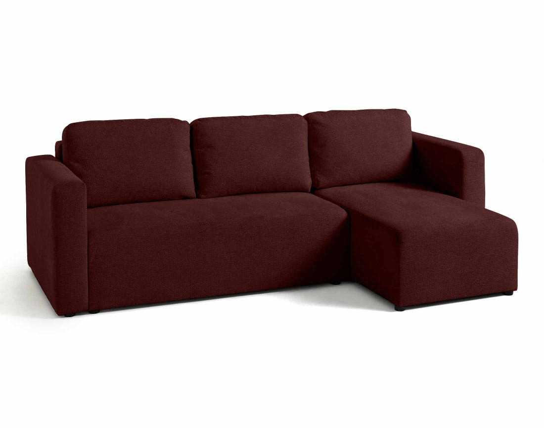 Canapé d'angle réversible 4 places convertible avec coffre en tissu texturé Canopy