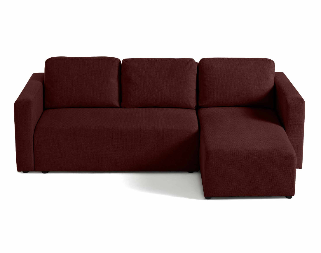 Canapé d'angle réversible 4 places convertible avec coffre en tissu texturé Canopy