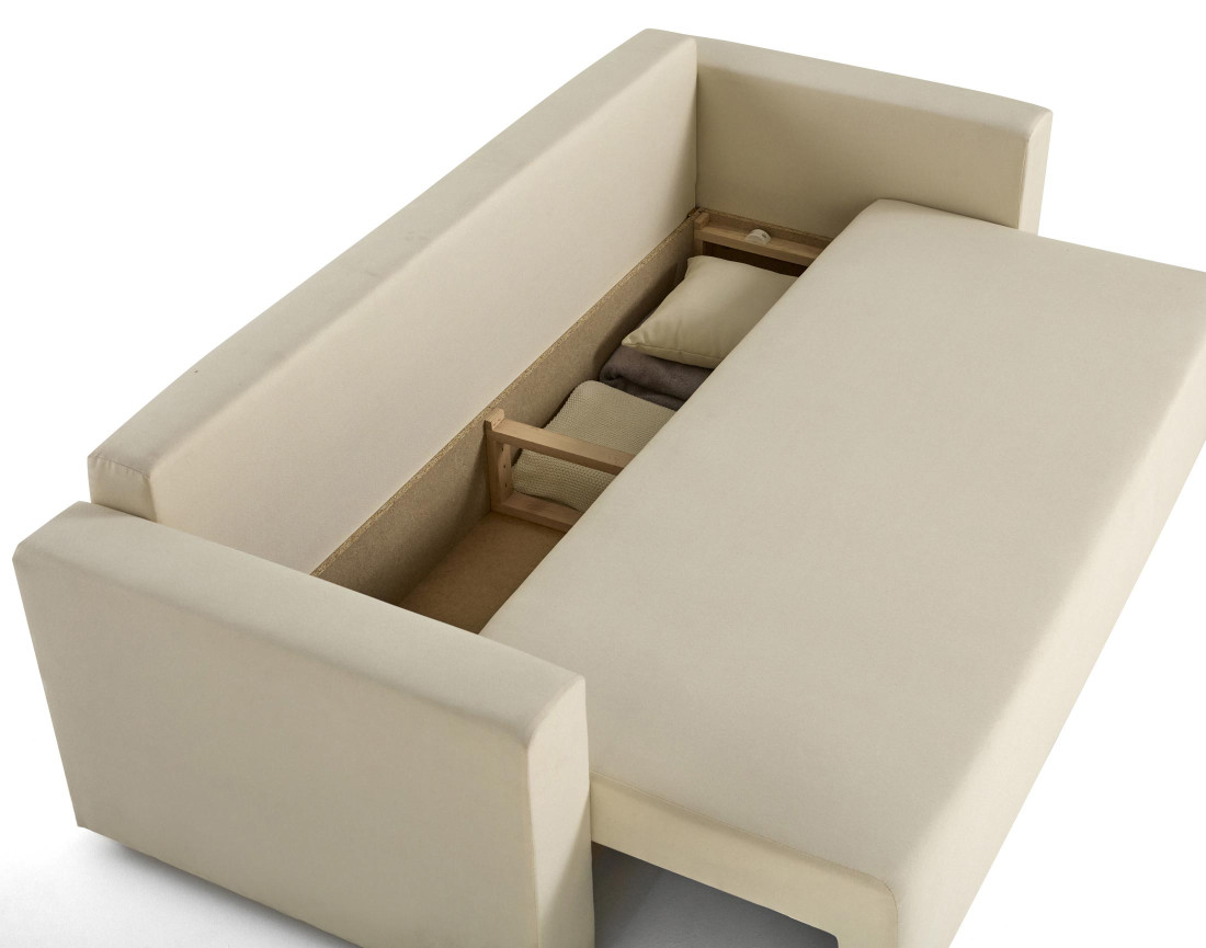 Canapé 3 places convertible avec coffre en tissu Regala