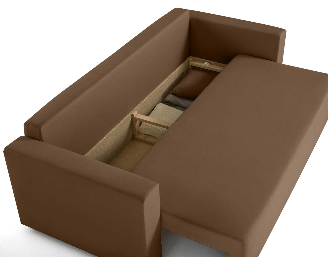 Canapé 3 places convertible avec coffre en tissu Regala