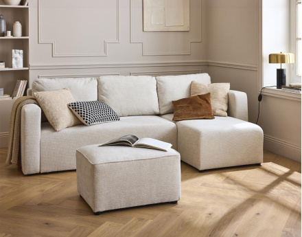 Pouf en tissu texturé Canopy