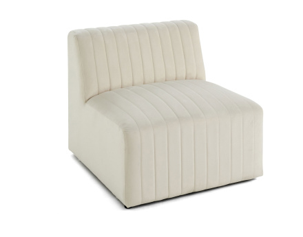 Module d'assise sans accoudoirs en velours Nova