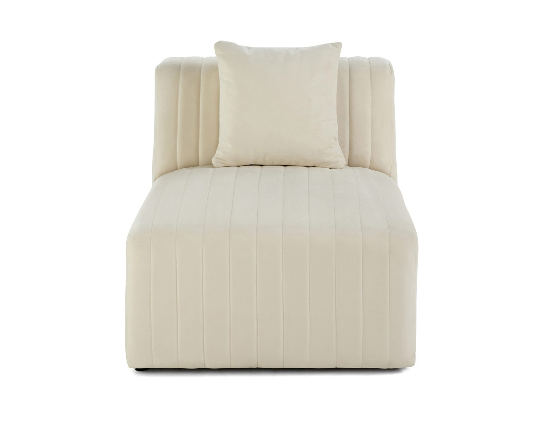 Module d'assise sans accoudoirs en velours Nova