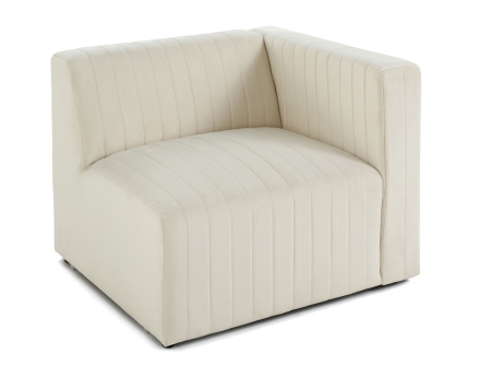 Module d'assise droit en velours Nova