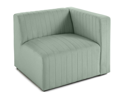 Module d'assise droit en velours Nova