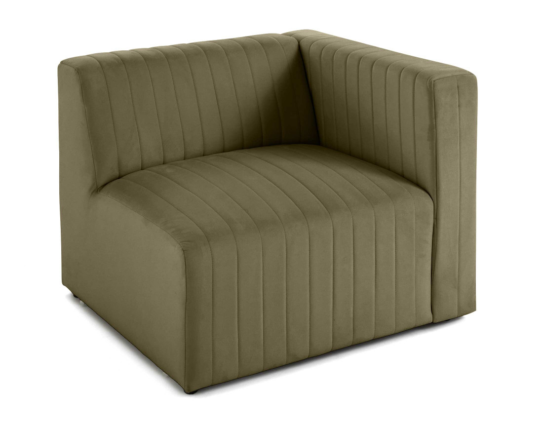 Module d'assise droit en velours Nova