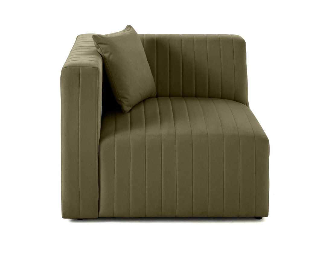 Module d'assise gauche en velours Nova