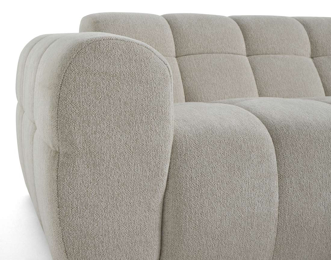 Canapé d'angle droit 4 places en tissu texturé Ray