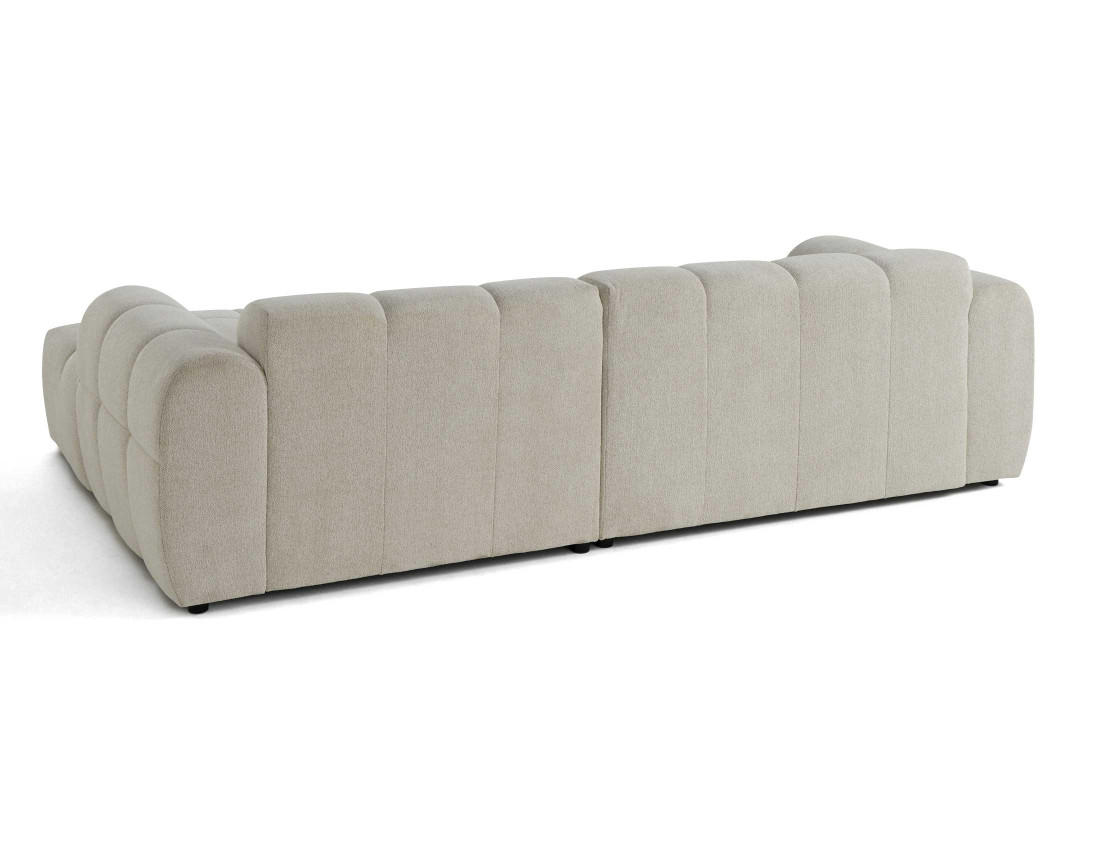 Canapé d'angle droit 4 places en tissu texturé Ray